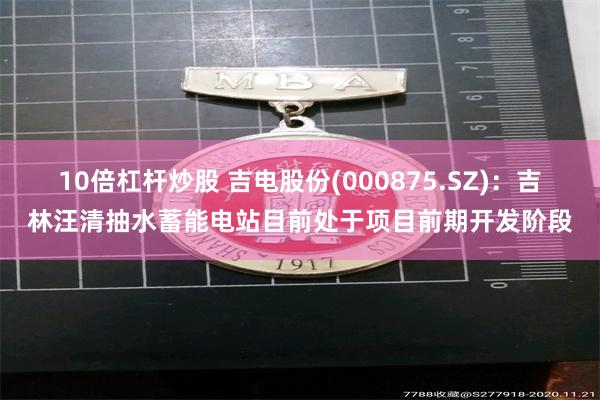 10倍杠杆炒股 吉电股份(000875.SZ)：吉林汪清抽水蓄能电站目前处于项目前期开发阶段