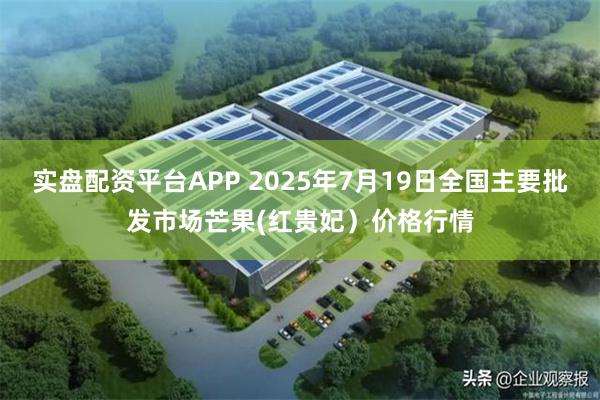 实盘配资平台APP 2025年7月19日全国主要批发市场芒果(红贵妃）价格行情