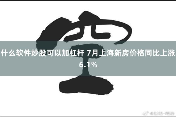 什么软件炒股可以加杠杆 7月上海新房价格同比上涨6.1%
