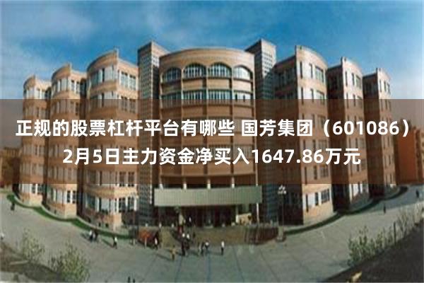 正规的股票杠杆平台有哪些 国芳集团(601086)2月5日主力资金净买入1647.86万元