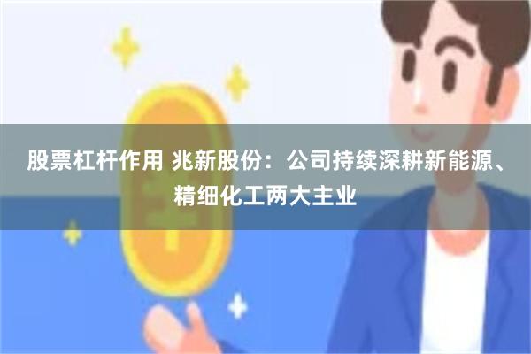 股票杠杆作用 兆新股份：公司持续深耕新能源、精细化工两大主业