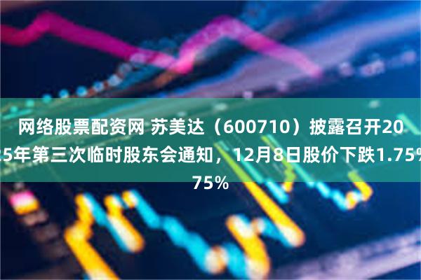 网络股票配资网 苏美达（600710）披露召开2025年第三次临时股东会通知，12月8日股价下跌1.75%