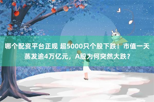 哪个配资平台正规 超5000只个股下跌！市值一天蒸发逾4万亿元，A股为何突然大跌？