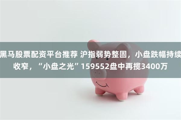 黑马股票配资平台推荐 沪指弱势整固，小盘跌幅持续收窄，“小盘之光”159552盘中再揽3400万