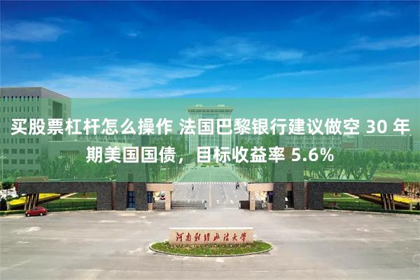 买股票杠杆怎么操作 法国巴黎银行建议做空 30 年期美国国债，目标收益率 5.6%