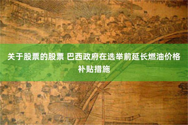 关于股票的股票 巴西政府在选举前延长燃油价格补贴措施