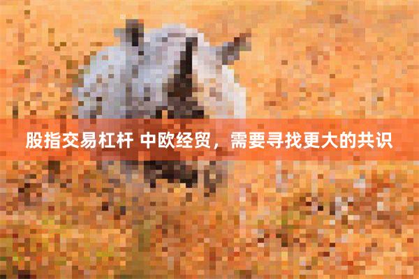 股指交易杠杆 中欧经贸,需要寻找更大的共识