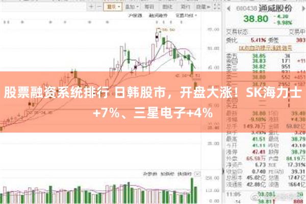 股票融资系统排行 日韩股市，开盘大涨！SK海力士+7%、三星电子+4%